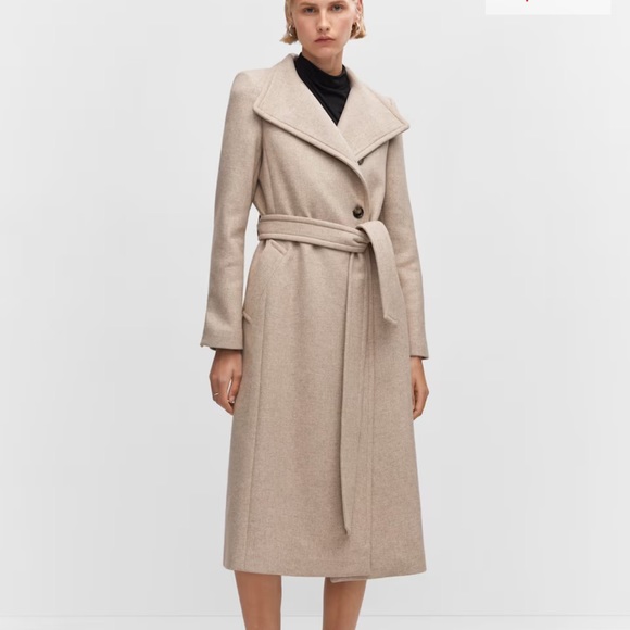 Mango Italian Wool Coat Size L - Picture 1 of 4